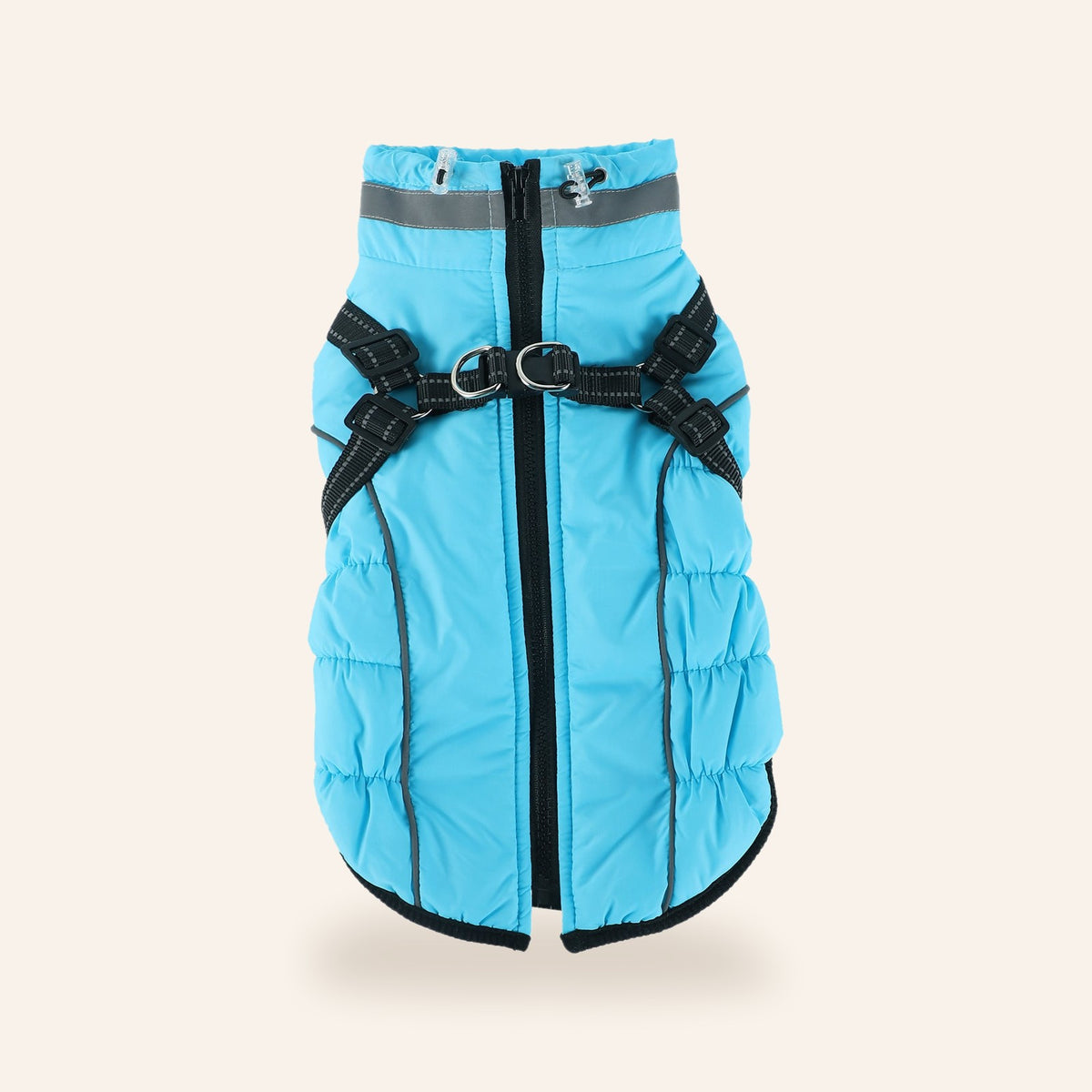 Reflective Fleece-Lined Winter Dog Coat – Lake Blue