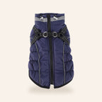Reflective Fleece-Lined Winter Dog Coat – Navy Blue